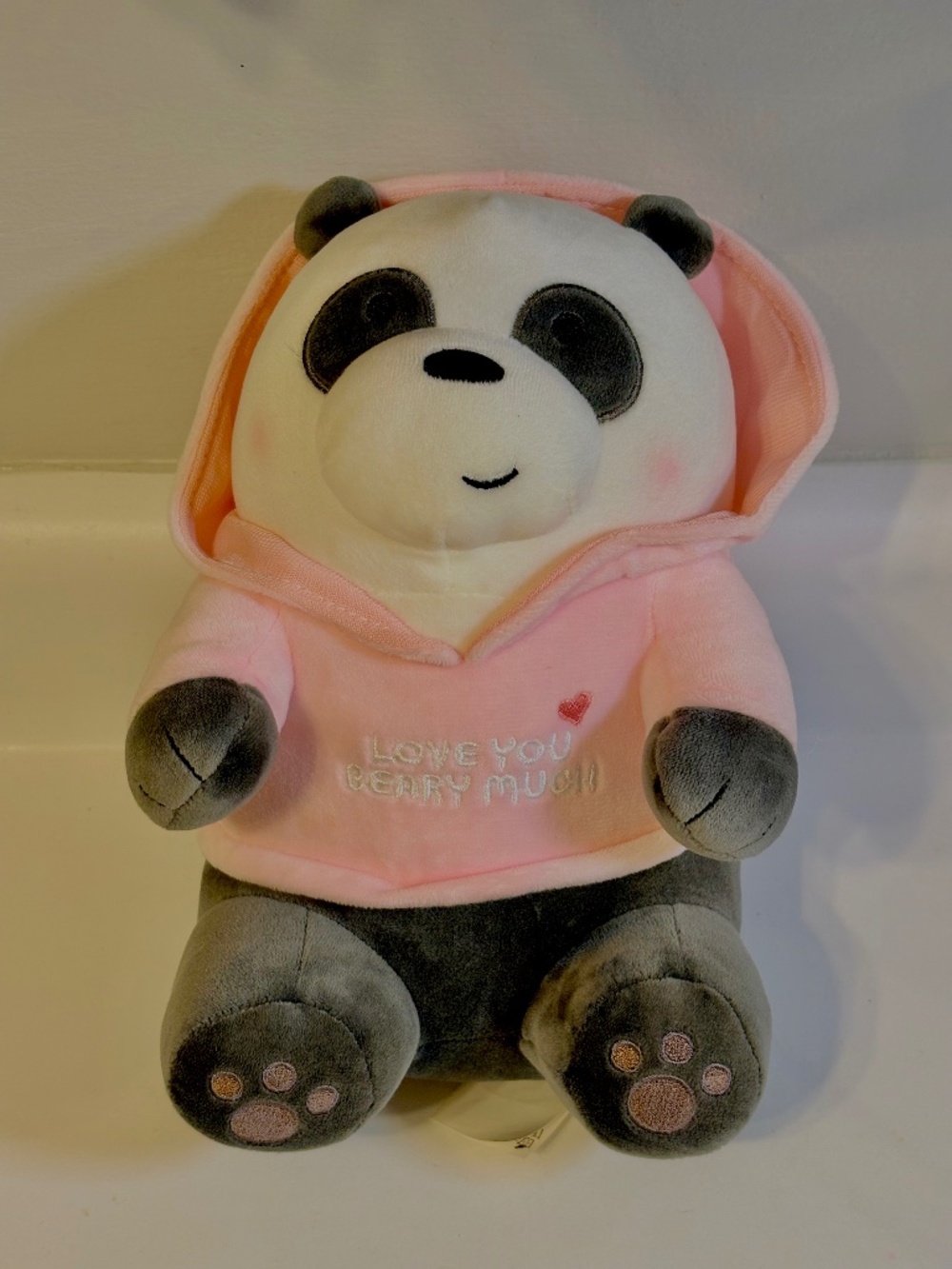 We Bare Bears x Miniso Panda Plush w/ Pink Hoodie Soft Stuffed Cartoon Network